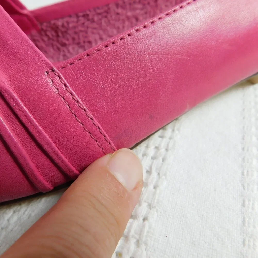 Brass Plum Shoes Nordstrom NEW 7-7.5 Vintage Hot Pink Flats Fuchsia Leather 8.5